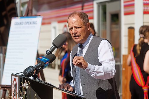 MIKE DEAL / FREE PRESS
Parliamentary Secretary to the Leader of the Government in the House of Commons and Member of Parliament- Winnipeg North, Kevin Lamoureux speaks during the grand opening.
The MMF opened its eighth child care facility in Winnipeg since 2019, the Louis Riel Child Care Centre at 561 Rue St. Jean Baptiste. 
The facility adds 40 spaces for infant and preschool children to the Winnipeg area, while providing quality, culturally focused programming for young Red River M&#xe9;tis Citizens, creating employment and allowing parents to get back to their workplaces.
See Malak Abas story
240826 - Monday, August 26, 2024.