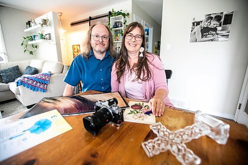 MIKAELA MACKENZIE / WINNIPEG FREE PRESS
	
Photographer and poet Tony and Angeline Schellenberg, who are combining their talents during an artist&#x2019;s residency at Saint Benedict&#x2019;s Table Anglican Church, at their home on Monday, Aug. 26, 2024. 

For John Longhurst story.
Winnipeg Free Press 2024