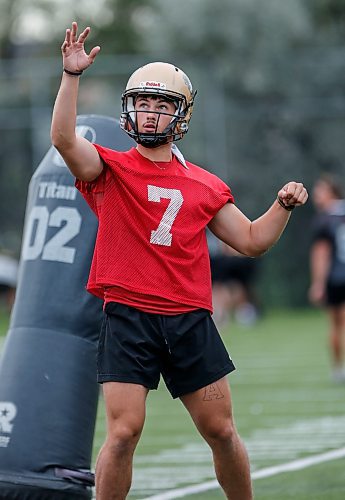 JOHN WOODS / FREE PRESS
University of Manitoba Bison kicker Ben George is photographed at practice Monday, August 26, 2024. 

Reporter: josh