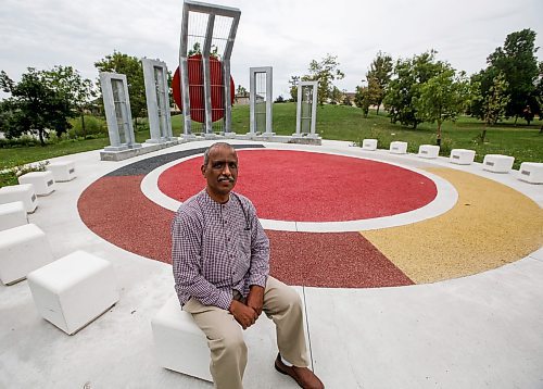 JOHN WOODS / FREE PRESS
Khawja Latif, founding president of Manitoba Bangladesh Corporation, is photographed at the International Mother Language Plaza in Kirkbridge Park Monday, August 26, 2024. 

Reporter: ?