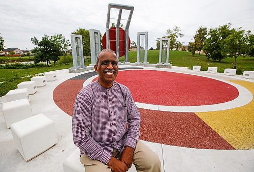 JOHN WOODS / FREE PRESS
Khawja Latif, founding president of Manitoba Bangladesh Corporation, is photographed at the International Mother Language Plaza in Kirkbridge Park Monday, August 26, 2024. 

Reporter: ?