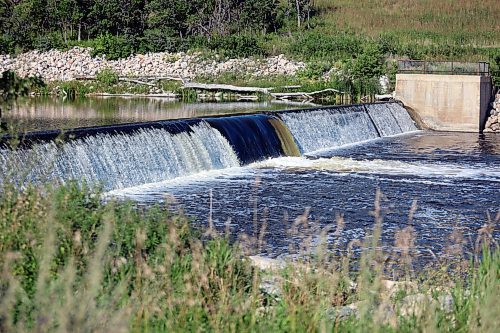 The Wawanesa dam was originally built in 1939. The province in August said it will soon decide whether to rehabilitate the dam or replace it. Structural concerns spanning years have led the province to repair the dam, which secures drinking water for the Wawanesa community. (Connor McDowell/Brandon Sun)