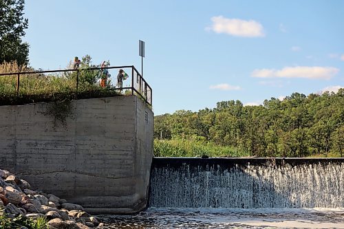 The Wawanesa dam was originally built in 1939. The province in August said it will soon decide whether to rehabilitate the Wawnesa dam or replace it. Structural concerns spanning years have led the province to repair the dam, which secures drinking water for the Wawnesa community. (Connor McDowell/Brandon Sun)