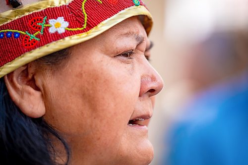 NIC ADAM / FREE PRESS
AMC Grand Chief Cathy Merrick speaks to press outside the Winnipeg Courthouse Wednesday afternoon during the sentencing of convicted serial killer Jeremy Skibicki.
240828 - Wednesday, August 28, 2024.

Reporter: Dean Pritchard