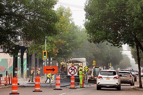 28082024
Road repaving work continues on Princess Avenue between 9th Street and 10th Street on Wednesday. (Tim Smith/The Brandon Sun)