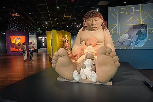 EVA WASNEY / FREE PRESS
Mud Woman Rolls On by artist Roxanne Swentzell welcomes visitors to the Indigenous Art of North America gallery at the Denver Art Museum. 