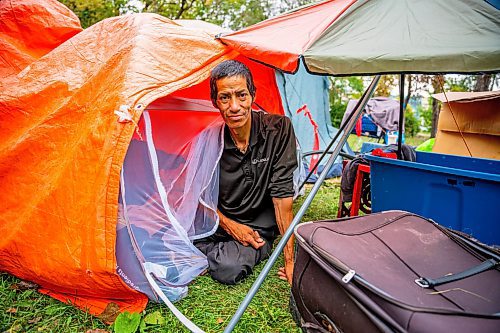 NIC ADAM / FREE PRESS
Dirk Franklin, 43, is a resident of the encampment behind the Granite Curling Club on the Assiniboine River.
240829 - Thursday, August 29, 2024.

Reporter: Jura
