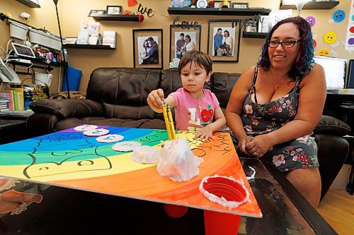 MIKE DEAL / FREE PRESS
Tannis with her son, Ben Silver, 4, who is opening today&#x2019;s calendar slot which is full of various types of pencils.
Tannis Silver, a teacher and mother, is getting ready to send her youngest, Ben, to kindergarten next week. She says Ben has been more hesitant about starting school than his older siblings. In order to get him excited, she's created a colourful countdown to kindergarten. 
The four-year-old is opening the equivalent of an advent calendar; every day, there's a new school-related item to open and put in his backpack. 
Reporter: Maggie Macintosh
240829 - Thursday, August 29, 2024.