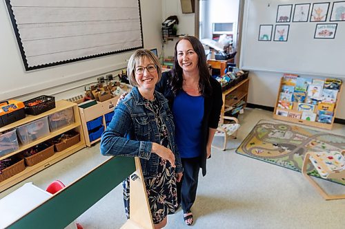 MIKE DEAL / FREE PRESS
Deidre Sagert (left), an early years support teacher for the St. James School Division, and Brooklands School Principal, Samantha Amaral, in a classroom Thursday afternoon.
Reporter: Maggie Macintosh
240829 - Thursday, August 29, 2024.