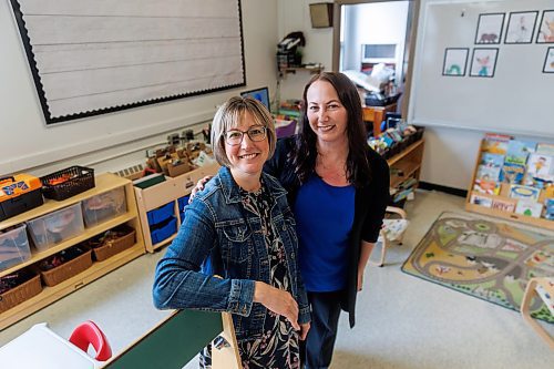 MIKE DEAL / FREE PRESS
Deidre Sagert (left), an early years support teacher for the St. James School Division, and Brooklands School Principal, Samantha Amaral, in a classroom Thursday afternoon.
Reporter: Maggie Macintosh
240829 - Thursday, August 29, 2024.