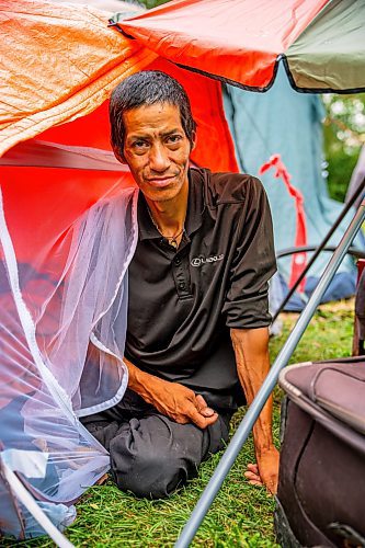 NIC ADAM / FREE PRESS
Dirk Franklin, 43, is a resident of the encampment behind the Granite Curling Club on the Assiniboine River.
240829 - Thursday, August 29, 2024.

Reporter: Jura
