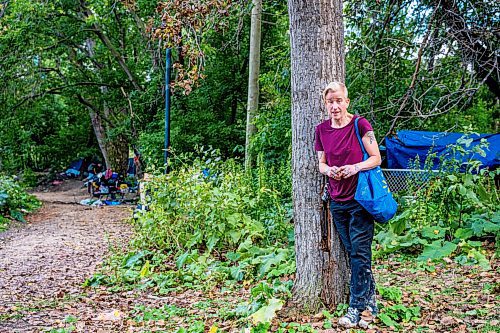 NIC ADAM / FREE PRESS
Katherine Schenck, a resident of the encampment behind the Granite Curling Club since May, says she finds the results of the poll ridiculous. 
240829 - Thursday, August 29, 2024.

Reporter: Jura