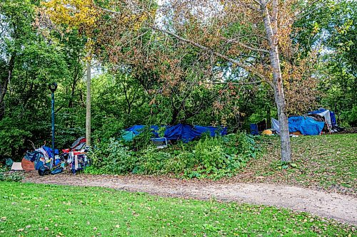 NIC ADAM / FREE PRESS
Katherine Schenck, a resident of the encampment behind the Granite Curling Club since May, says she finds the results of the poll ridiculous. 
240829 - Thursday, August 29, 2024.

Reporter: Jura