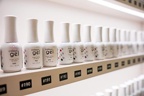 NIC ADAM / FREE PRESS
Almond Nail Bar polishes and acrylics line the shelves of the company&#x2019;s flagship store in St. Vital, which is its biggest yet.
240830 - Friday, August 30, 2024.

Reporter: Gabby