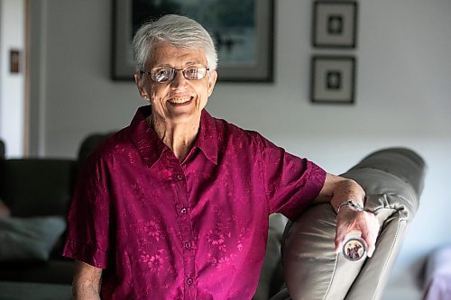 MIKAELA MACKENZIE / WINNIPEG FREE PRESS

Carol Briggs, one of the first female RCMP officers, in her apartment on Friday, Aug. 30, 2024. The RCMP is celebrating 50 years since the first female RCMP officers graduated from their program.

For Jura story.
Winnipeg Free Press 2024