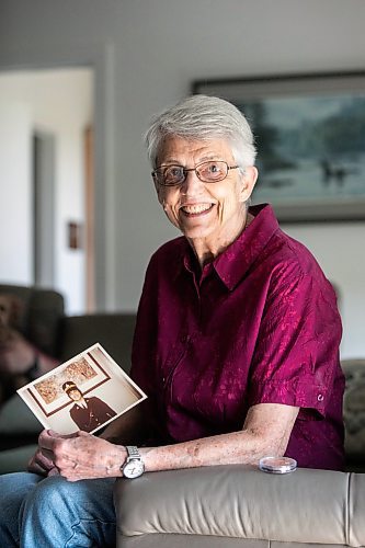 MIKAELA MACKENZIE / WINNIPEG FREE PRESS

Carol Briggs, one of the first female RCMP officers, in her apartment on Friday, Aug. 30, 2024. The RCMP is celebrating 50 years since the first female RCMP officers graduated from their program.

For Jura story.
Winnipeg Free Press 2024