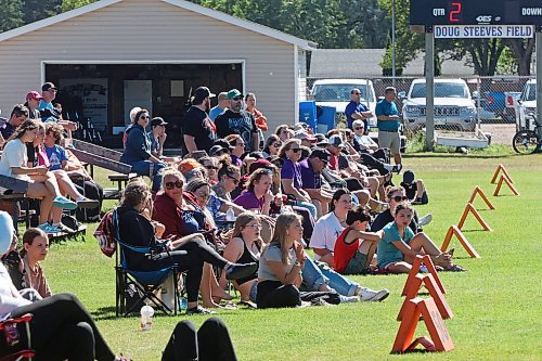 30082024
High school football fans watch as the Crocus Plainsmen take on the Vincent Massey Vikings in a scrimmage at Vincent Massey High School on Friday in advance of the regular season. 
(Tim Smith/The Brandon Sun)