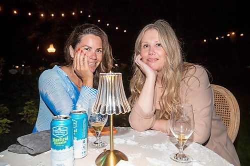 BROOK JONES / FREE PRESS
Jane (left) and her friend Candice attend A Picnic in Provence - Garden Party 2024 at the Leo Mol Sculpture Garden at Assiniboine Park in Winnipeg, Man., Wednesday, Aug. 28, 2024. The annual fundraiser supports the Assiniboine Park Conservancy and this year's event included 500 guests.