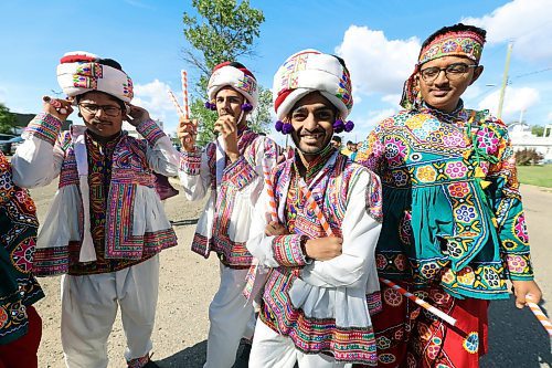 Members of the BAPS Hindu temple prepare to parade down 18th Street in Brandon. The parade on Saturday was part of a ceremony for the inauguration of the temple. (Connor McDowell/Brandon Sun)