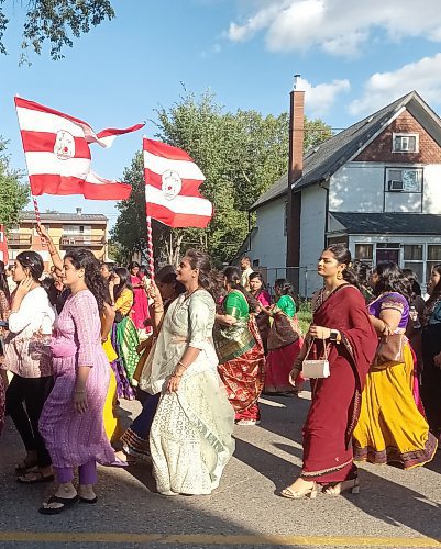 Parade participants represented many different cultures and regions. (John Gleeson/The Brandon Sun)