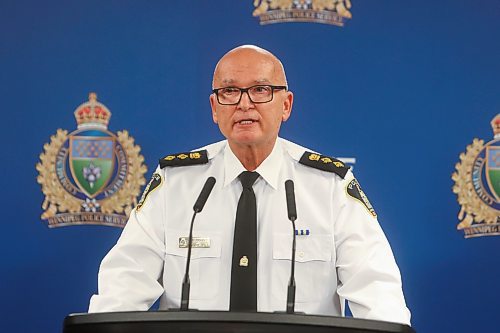 MIKE DEAL / FREE PRESS
Winnipeg Police Service Acting Chief Art Stannard during a press conference, providing details with regards to what they are describing as a critical incident that occurred yesterday evening in the 200 block of River Ave.
240903 - Tuesday, September 3, 2024