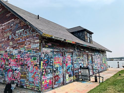 JEN ZORATTI / FREE PRESS
The graffitied Anderson Dock warehouse in Ephraim is one of the Door County's most iconic buildings. 