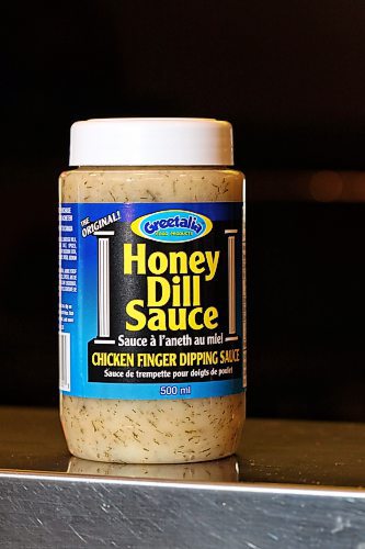 A jar of the famous Honey Dill Sauce from Greetalia Food Products, the only company in the world that markets honey dill sauce. The company's sauce is based on a recipe from Zorba's, the family-run biz at The Forks.  140121 - January 21, 2014 MIKE DEAL / WINNIPEG FREE PRESS