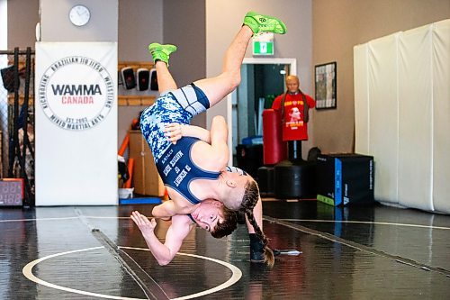 MIKAELA MACKENZIE / FREE PRESS
	
Niko (top, 18) and Jerin (14) Coles, who travel around North America to train, in Winnipeg on Wednesday, April 10, 2024. The siblings recently medaled at the Canadian amateur wrestling nationals in Ottawa.

For Taylor story.