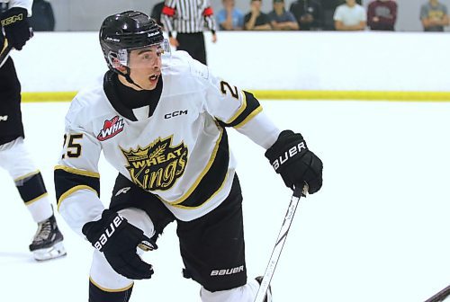 The Brandon Wheat Kings chose defenceman Giorgos Pantelas with the 19th pick of the 2023 Western Hockey League draft despite the fact he was playing up front much of that season. With a full season on the blue-line under his belt, Pantelas has made massive strides. (Perry Bergson/The Brandon Sun)
Sept. 5, 2024