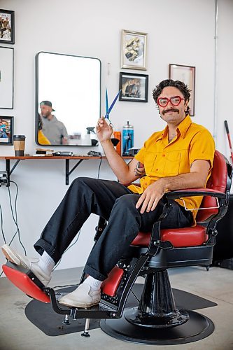 MIKE DEAL / FREE PRESS
Adam Woodbury (he/him), 32, a hair stylist who formerly rented a chair at Waltz On In on Sherbrook Street, has started a place of his own: Woody's Barbershop at 558 Academy Road.
Reporter: Aaron Epp
240904 - Wednesday, September 04, 2024.