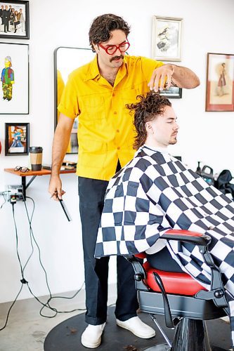 MIKE DEAL / FREE PRESS
Adam Woodbury (he/him), 32, a hair stylist who formerly rented a chair at Waltz On In on Sherbrook Street, has started a place of his own: Woody's Barbershop at 558 Academy Road.
Reporter: Aaron Epp
240904 - Wednesday, September 04, 2024.