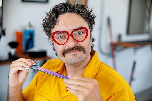 MIKE DEAL / FREE PRESS
Adam Woodbury (he/him), 32, a hair stylist who formerly rented a chair at Waltz On In on Sherbrook Street, has started a place of his own: Woody's Barbershop at 558 Academy Road.
Reporter: Aaron Epp
240904 - Wednesday, September 04, 2024.