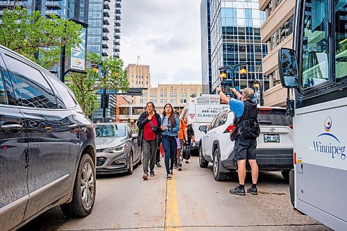 NIC ADAM / FREE PRESS
Lori Bateman (centre left) and protesters march to the WPS headquarters after shutting down the intersection at Portage and Main early Wednesday afternoon after Tammy Bateman, an Indigenous woman, was struck and killed by a police vehicle at a homeless encampment.
240904 - Wednesday, September 04, 2024.

Reporter: Nicole