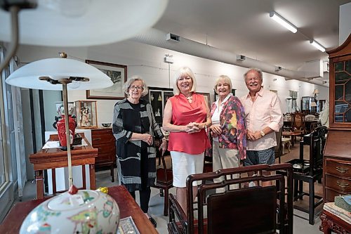 Ruth Bonneville /Free Press

VOLUNTEERS

Group photo of volunteers from Things shop.  Names :L - R 

Elizabeth Morrison, Evelyn Mitchell, Jane Fudge.and Al Friesen. 

Volunteers from Things, which sells gently used furniture, jewellery, china, crystal, silver, art and linens in support of the Royal Winnipeg Ballet.

See story by Aaron

Aug 29th, 2024