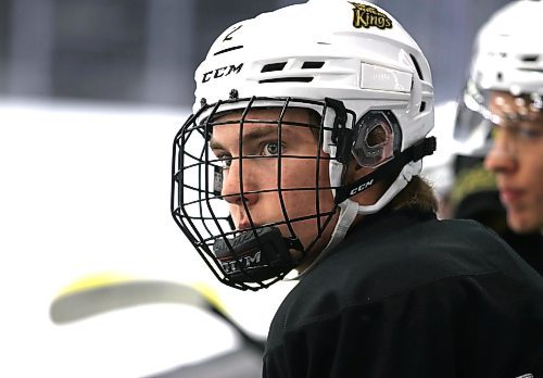 Brandon Wheat Kings prospect Cameron Allard watches a drill from the bench during practice at Westoba Place on Thursday afternoon. (Perry Bergson/The Brandon Sun)
Sept. 5, 2024