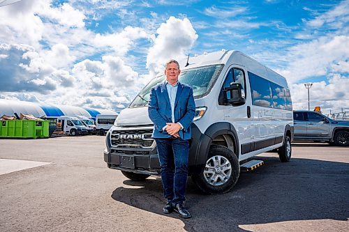 NIC ADAM / FREE PRESS
Richard Jones, CEO and founder of Move Mobility, is pictured with one of their custom wheelchair accessible vans Thursday. The province just granted the company $1.3 million to help with the construction of a much larger facility which will allow them to employ about twice as many as the 55 it currently employs.
240905 - Thursday, September 05, 2024.

Reporter: Martin Cash