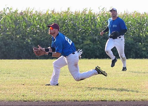 Team West shortstop Garrett Popplestone of Brandon ranges into the outfield to catch the ball during the Field of Dreams tournament in Clearwater on Saturday. The three-team event drew hundreds of baseball fans out to the diamond designed by Joe Gardiner and a bevy of community volunteers. (Perry Bergson/The Brandon Sun)
Sept. 7, 2024
