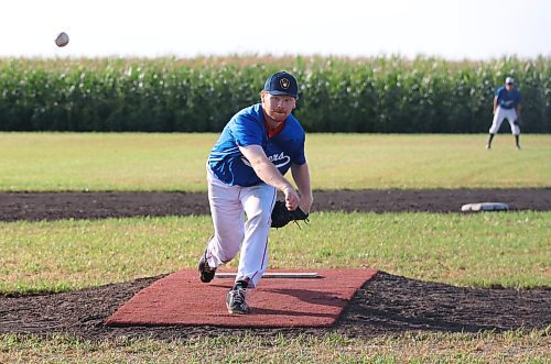 Team West pitcher Connor Cory of Wawanesa delivers to the plate during his team&#x2019;s victory over Team East at the Field of Dreams tournament in Clearwater on Saturday. The three-team event drew hundreds of baseball fans out to the diamond designed by Joe Gardiner and a bevy of community volunteers. (Perry Bergson/The Brandon Sun)
Sept. 7, 2024