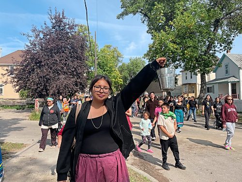 Maggie Macintosh / Free Press
Marisska Paul, 19, said it was an honour to hold a smudging bucket during the inaugural West End "Smudge our Streets" event on Saturday. 