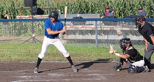 Team West batter Ty Paddock lets the ball sail wide of the plate as Team East catcher Austin Pistawka prepares to catch it during the Field of Dreams tournament in Clearwater on Saturday. The three-team event drew hundreds of baseball fans out to the diamond designed by Joe Gardiner and a bevy of community volunteers. (Perry Bergson/The Brandon Sun)
Sept. 7, 2024