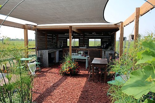 Hazel Thorne and her husband built a seating area where u-pickers can arrange the flowers they picked and bring their own food to eat for the afternoon. (Connor McDowell/Brandon Sun)