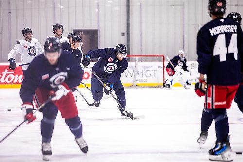 MIKAELA MACKENZIE / WINNIPEG FREE PRESS

Adam Lowry (17) during an informal preseason captain&#x573; skate at the Hockey For All Centre on Tuesday, Sept. 10, 2024. 

For Mike McIntyre story.
Winnipeg Free Press 2024