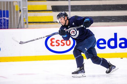 MIKAELA MACKENZIE / WINNIPEG FREE PRESS

Neal Pionk (4) during an informal preseason captain&#x573; skate at the Hockey For All Centre on Tuesday, Sept. 10, 2024. 

For Mike McIntyre story.
Winnipeg Free Press 2024