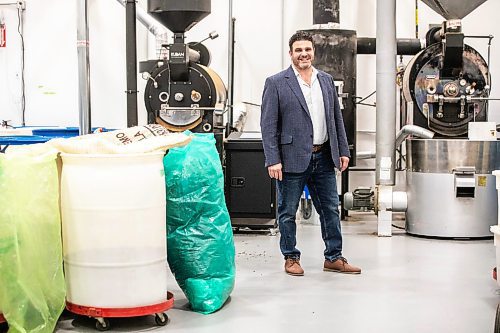 MIKAELA MACKENZIE / WINNIPEG FREE PRESS

Marco De Luca, co-owner of De Luca&#x573;, in the coffee roasting section of their building in Oak Bluff on Tuesday, Sept. 10, 2024. De Luca&#x573; set up in Oak Bluff in 2018 and has since been joined by many businesses. 

For Gabby story.
Winnipeg Free Press 2024