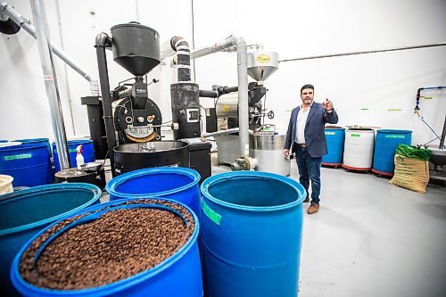 MIKAELA MACKENZIE / WINNIPEG FREE PRESS

Marco De Luca, co-owner of De Luca&#x573;, in the coffee roasting section of their building in Oak Bluff on Tuesday, Sept. 10, 2024. De Luca&#x573; set up in Oak Bluff in 2018 and has since been joined by many businesses. 

For Gabby story.
Winnipeg Free Press 2024