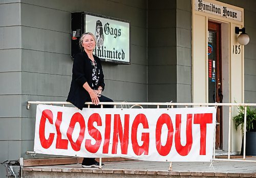 JOHN WOODS / FREE PRESS
Cheryl Wiebe, owner of Gags Unlimited who is closing her business at the end of September, is photographed in her store Tuesday, September 10, 2024. Wiebe cites multiple economic reasons for the closure. Hamilton House, where the business is located, is also up for sale.

Reporter: gabby