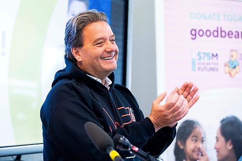 MIKAELA MACKENZIE / FREE PRESS

Stefano Grande, president and CEO of the Children&#x573; Hospital Foundation of Manitoba, speaks at an event celebrating 2023 Champion Child Pacey Wall&#x573; fundraising at the Children&#x573; Hospital Foundation of Manitoba in Winnipeg on Monday, Feb. 26, 2024. 

For Graham story.