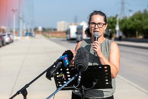 MIKAELA MACKENZIE / WINNIPEG FREE PRESS

Mel Marginet speaks to the media about GoManitoba, which helps Manitobans arrange carpooling and other greener transportation options, in Winnipeg on Thursday, Sept. 12, 2024. 

For JS story.
Winnipeg Free Press 2024