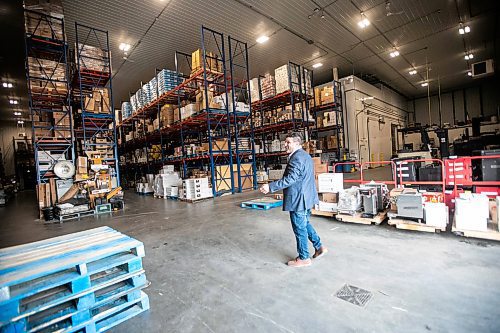 MIKAELA MACKENZIE / WINNIPEG FREE PRESS

Marco De Luca, co-owner of De Luca&#x573;, in the warehouse section of their building in Oak Bluff on Tuesday, Sept. 10, 2024. De Luca&#x573; set up in Oak Bluff in 2018 and has since been joined by many businesses. 

For Gabby story.
Winnipeg Free Press 2024