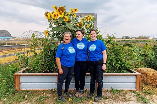 MIKE DEAL / FREE PRESS
Aurora Farm in St. Norbert is celebrating its 20th anniversary this weekend by inviting the public to visit and enjoy tours of the farm and various workshops.
Owner-managers (l-r) Louise May, Zona Bresch, and Aynsleigh Kerchak run the 160-acre farm&#x2019;s operations, which include producing 10,000 bars of goat milk soap a year; running a summer camp so youth can learn about farming; hosting a diversity of programs to facilitate the building of traditional agrarian skills; and offering baby goat yoga, which attracts thousands of visitors annually.
240913 - Friday, September 13, 2024.